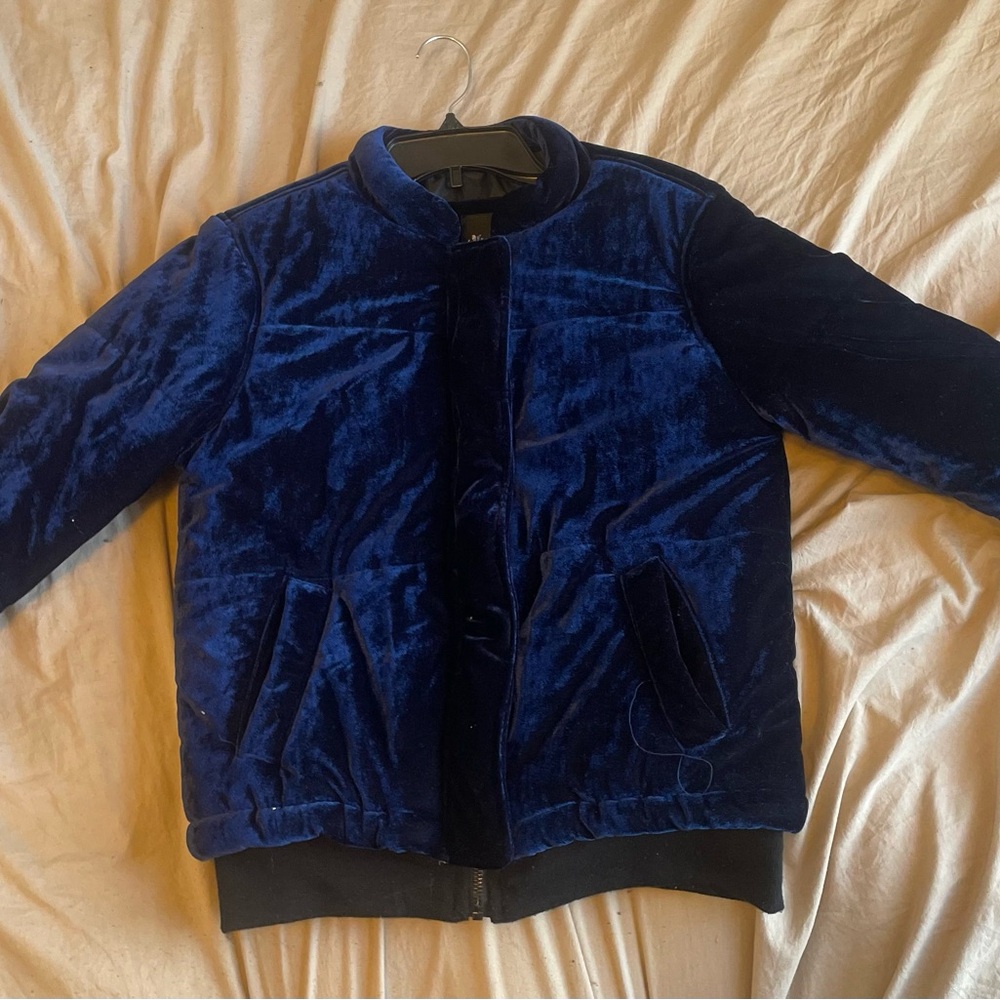 Velvet Blue Bomber Jacket